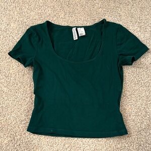 H&M Scoop Neck Green Crop Top